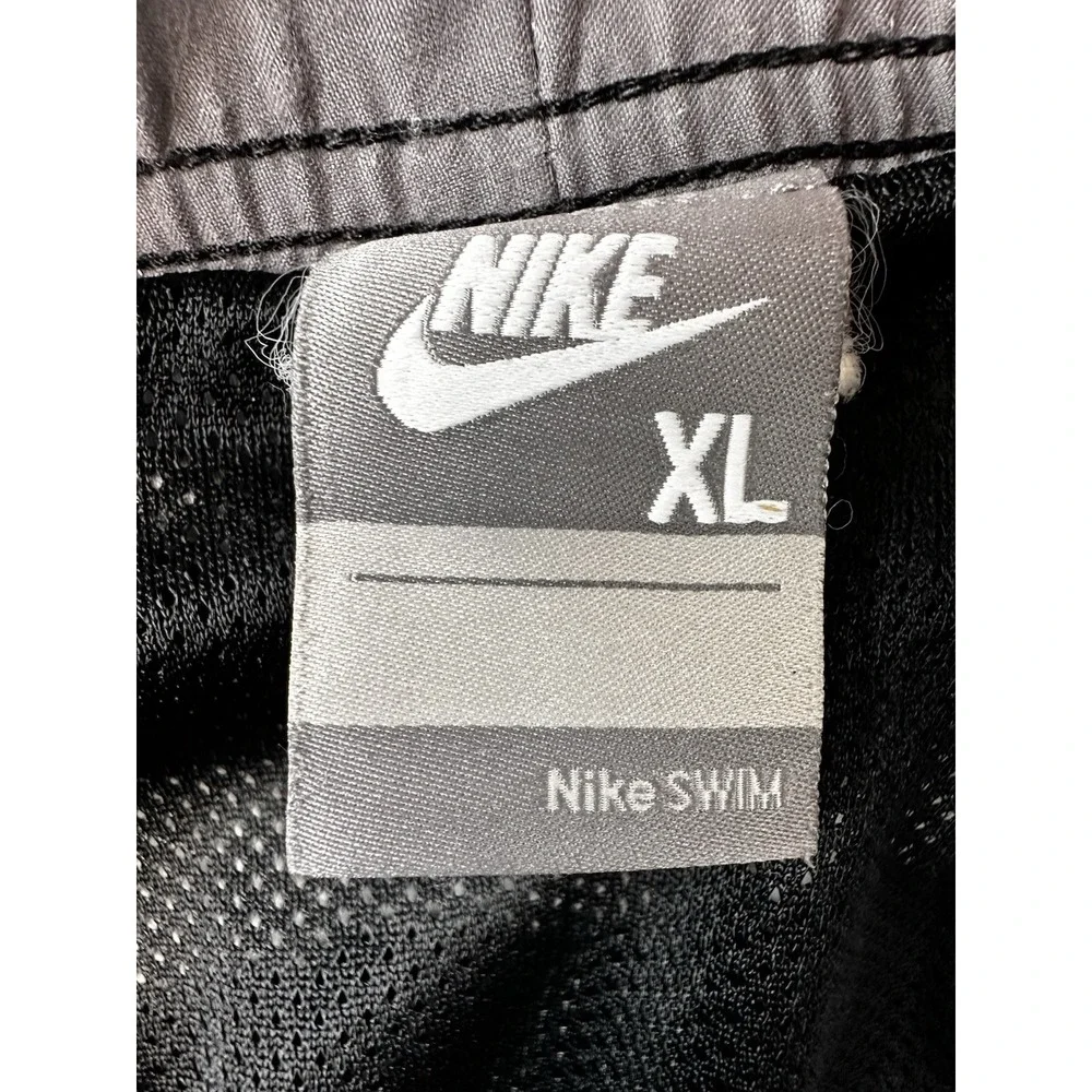 VTG 1999 Nike Swim Trunks Shorts Mens XL Black White Side Panel 712743 Y2K 90s